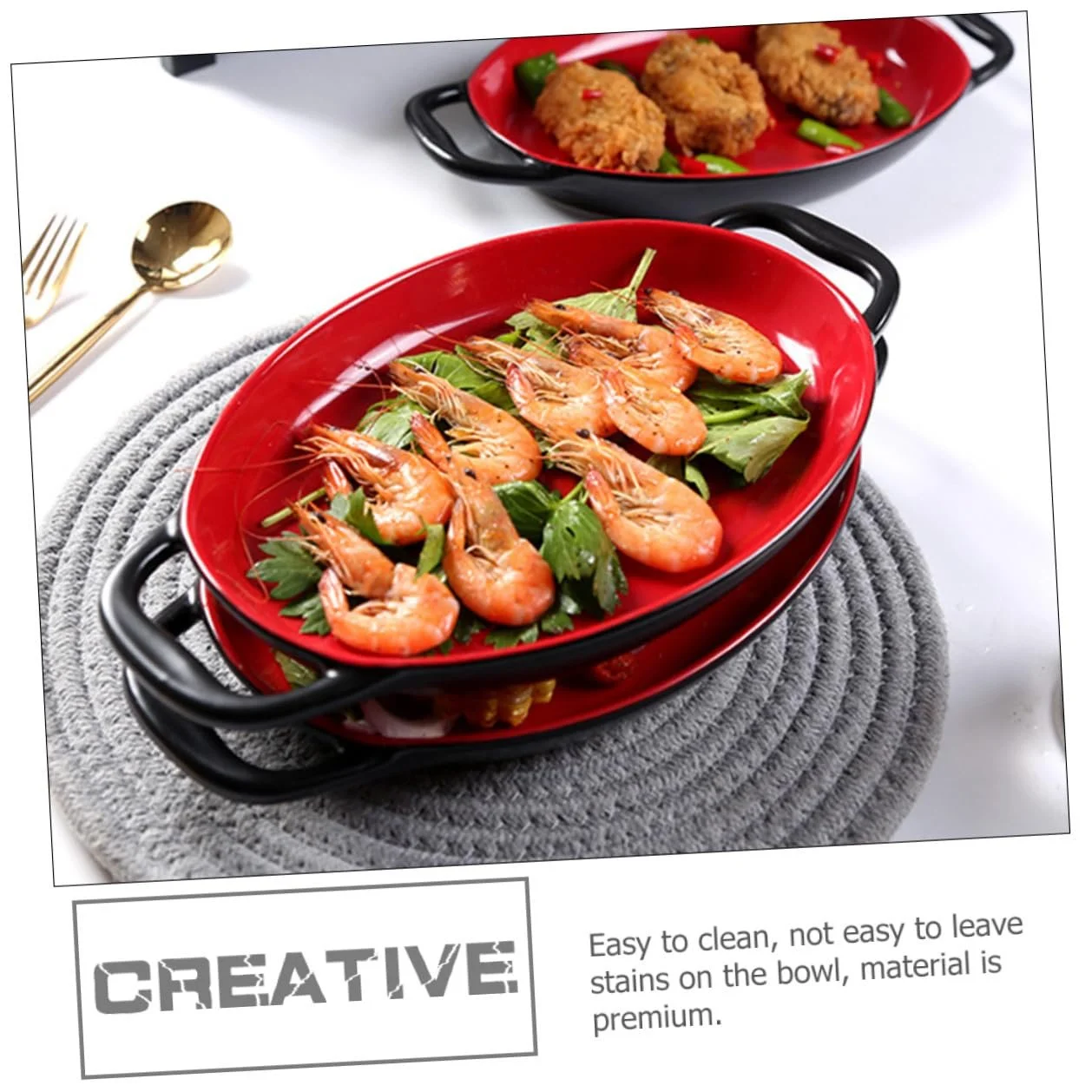 Форма для запікання Toyvian Ceramic Oval Casserole Compartment антипригарна термостійка елегантний дизайн, фото №9