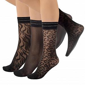 Носки Calzitaly, 3 пары, люрекс, черный, один размер, сделано в Италии - Фото 1