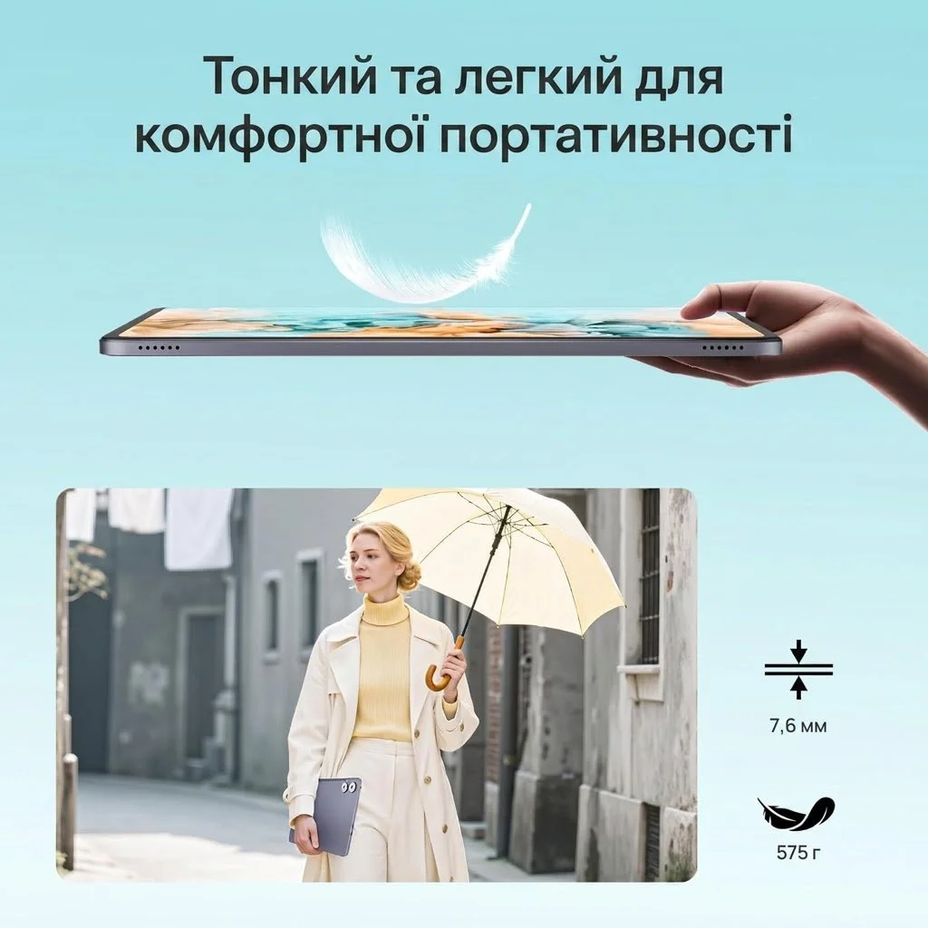 Планшет 12" 2K SVITOO P108 6+18/128Gb 8 ядер Android 15 8800 mAh Чорно-сірий, фото №3