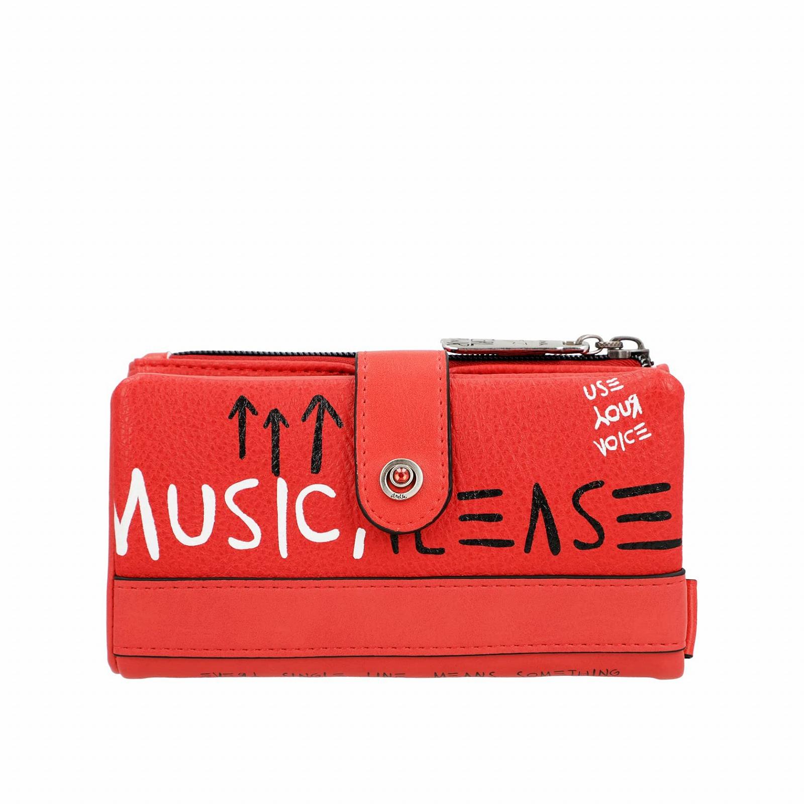 Кошелек Anekke Fun & Music Collection 18 x 10 x 3 см Красный, белый и черный, фото №3