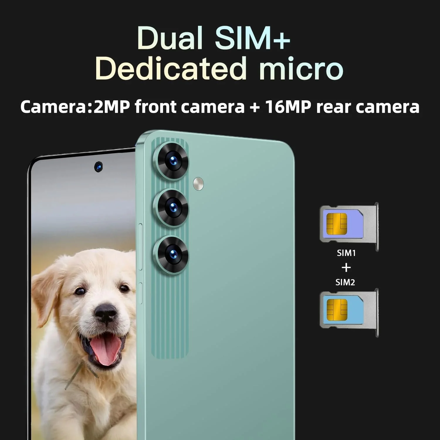 Смартфон 6.56" 2/64GB 3G Dual SIM Green, фото №2