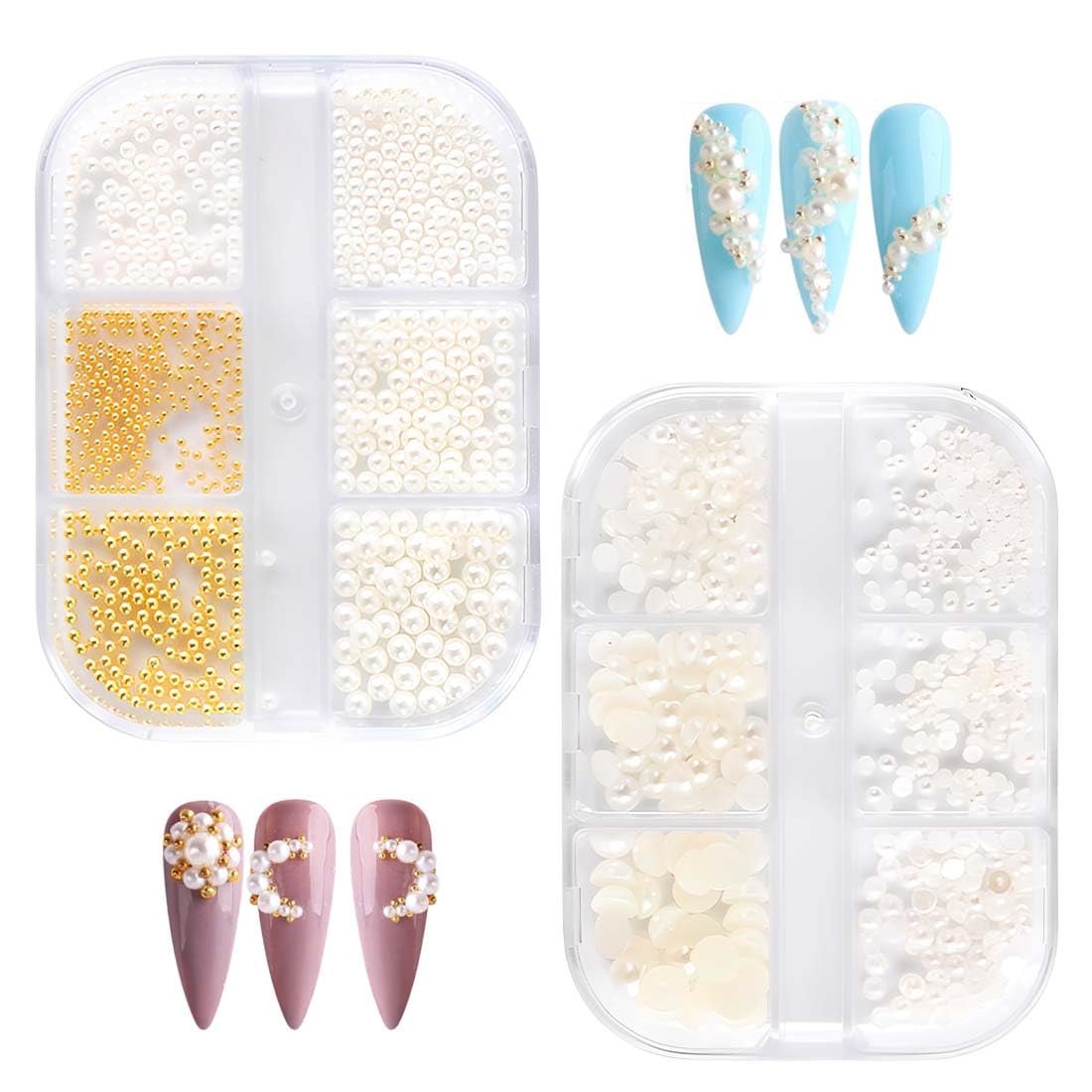 Украшения для ногтей Бисера Микро Икра для ногтей, Золотая Серебряная Мини Икра Стразы, Жемчуг Микро Бисер Украшение для ногтей Блестящие Камни Самоклеящиеся, фото №7