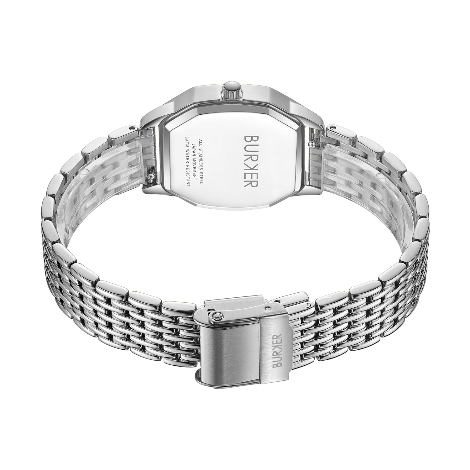 Женские часы BURKER Julia Шестигранный корпус Женские часы Звеньевой браслет Нержавеющая сталь Аналоговый Кварцевый 3 ATM Водонепроницаемый - 32 мм - Серебристый Черный, фото №5 Женские часы BURKER Julia Шестигранный корпус Женские часы Звеньевой браслет Нержавеющая сталь Аналоговый Кварцевый 3 ATM Водонепроницаемый - 32 мм - Серебристый Черный, фото №5