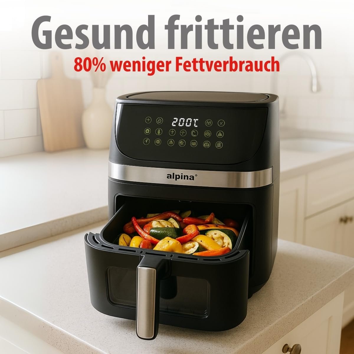 Мультипіч alpina Airfryer XXL 9 л Чорна, фото №7