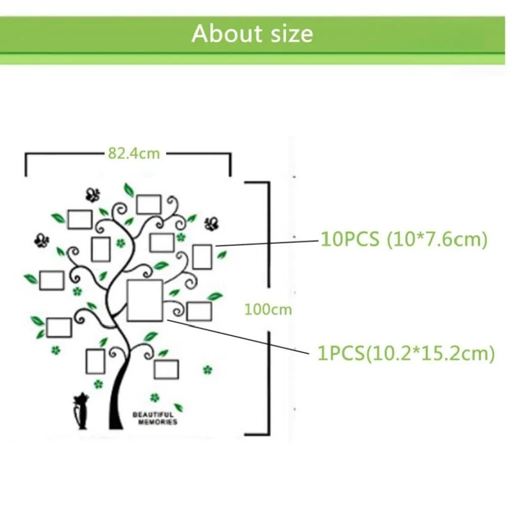 Наклейка на стіну 3D Family Photo Frame Tree Акрилова 1 шт., фото №4