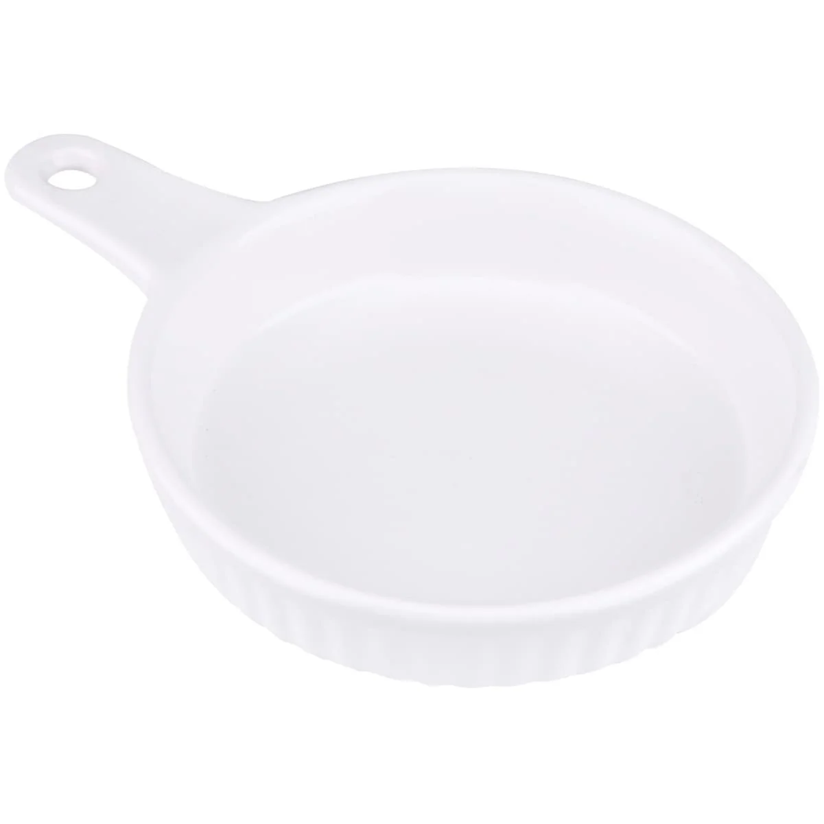 Форма для запікання ABOOFAN Керамічна кругла з ручкою Біла, фото №1
