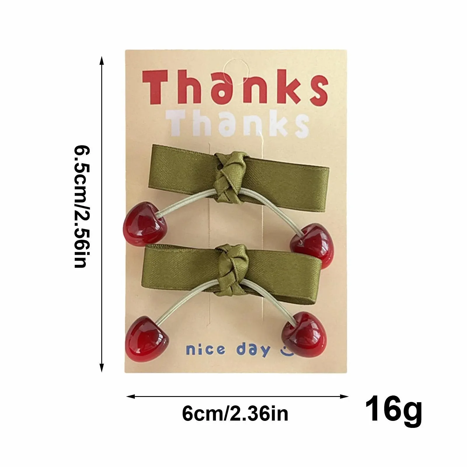 Заколка для волос Cherry Bow Alligator Clips Cherries Small Pack of 2 Красный, фото №5