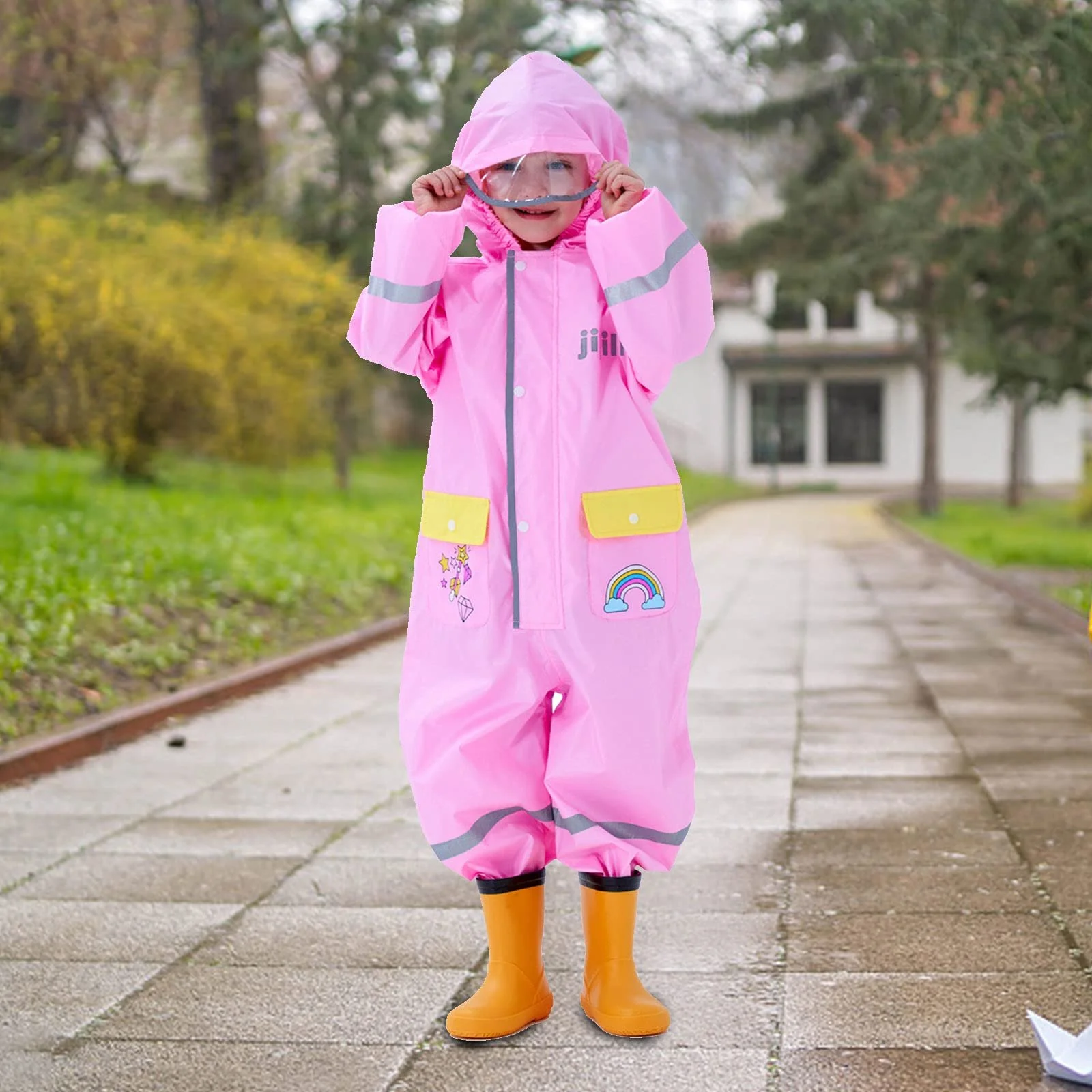 Детский дождевик Keyck, дождевая куртка для девочек, дождевой костюм для мальчиков, водонепроницаемый дождевик-пончо с капюшоном и карманом, детские дождевики, складной, дышащий, многоразовый, 1-8 лет, фото №2 Детский дождевик Keyck, дождевая куртка для девочек, дождевой костюм для мальчиков, водонепроницаемый дождевик-пончо с капюшоном и карманом, детские дождевики, складной, дышащий, многоразовый, 1-8 лет, фото №2
