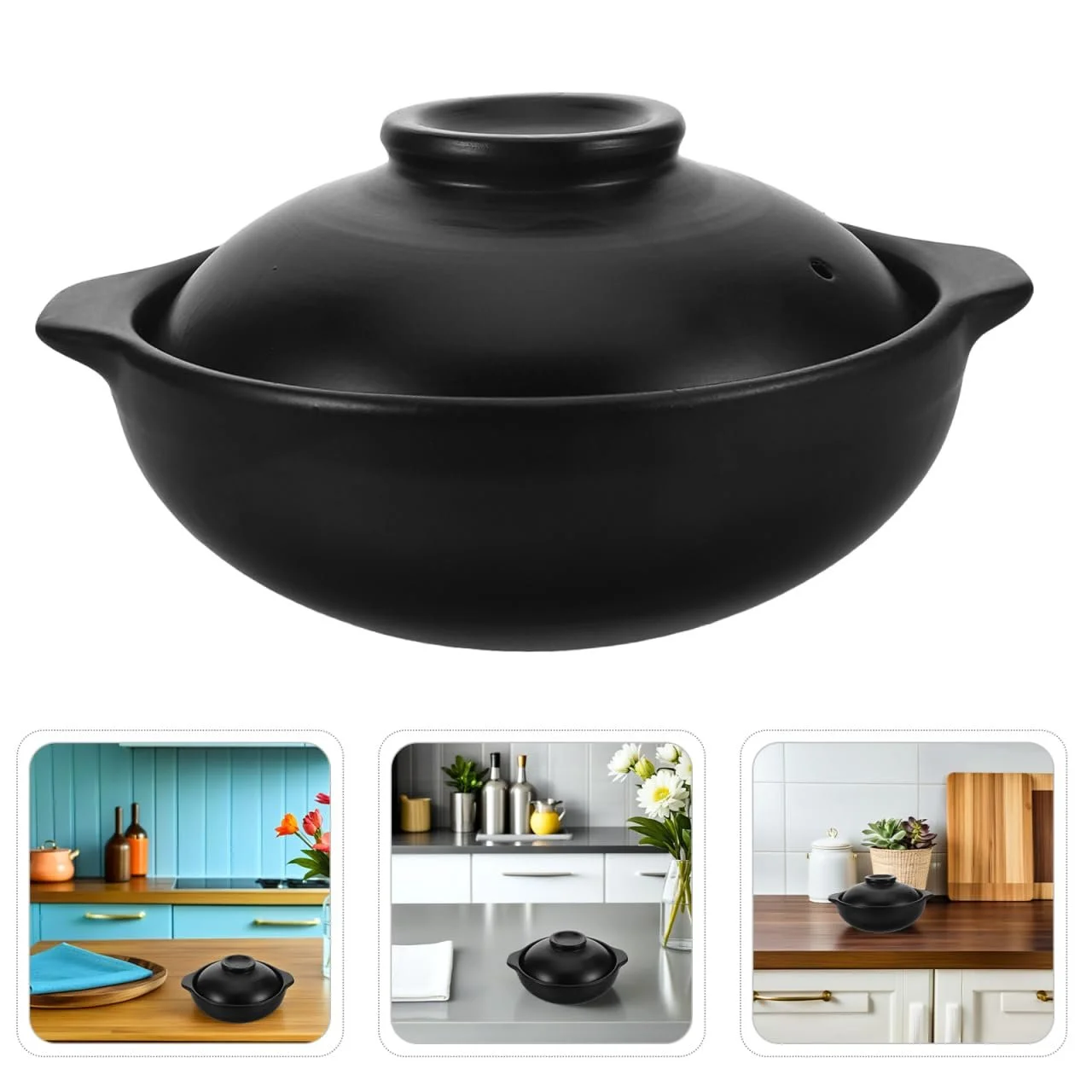 Керамическая кастрюля Zerodeko с крышкой термостойкая портативная, фото №3 Керамическая кастрюля Zerodeko с крышкой термостойкая портативная, фото №3