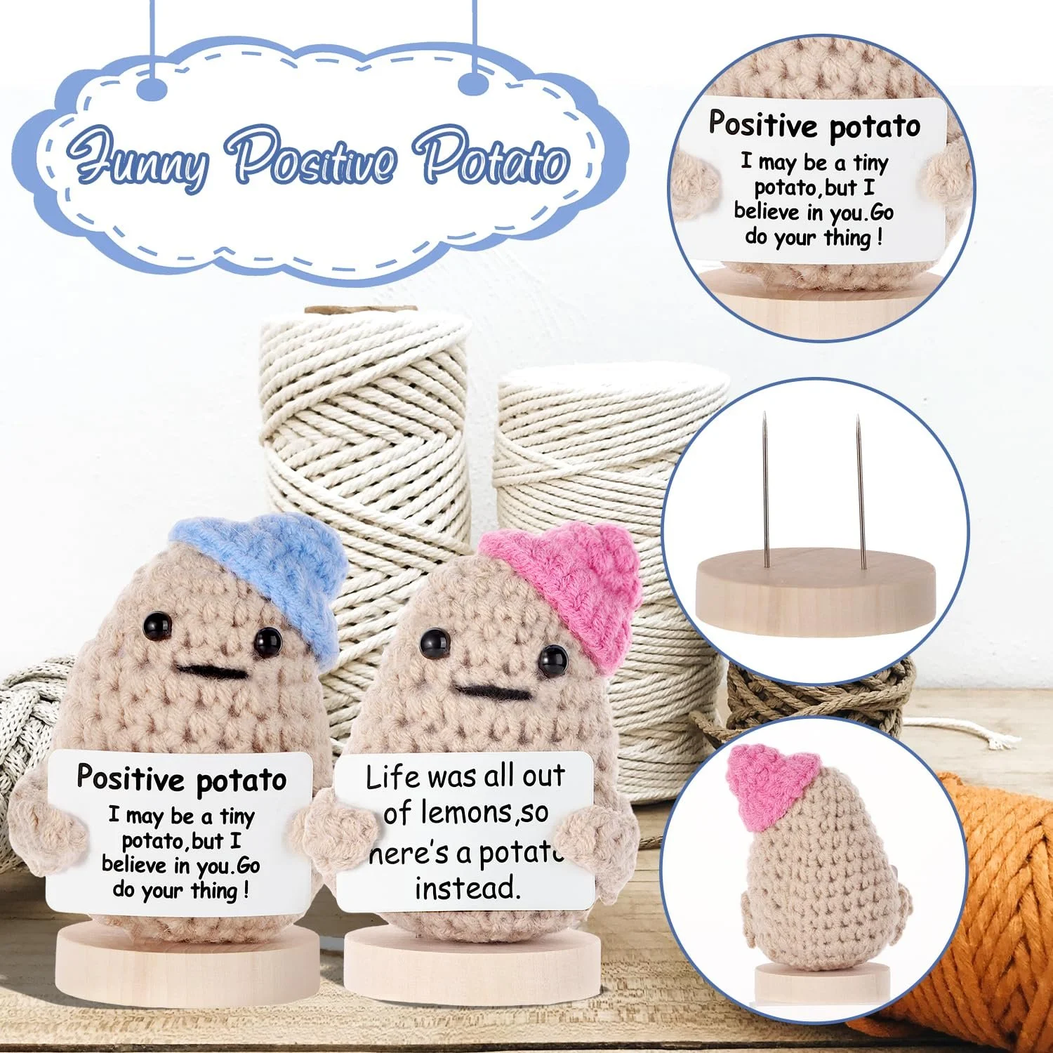 Набір в'язаних картопель Positive Potatoes 9 см пара, фото №3 Набір в'язаних картопель Positive Potatoes 9 см пара, фото №3