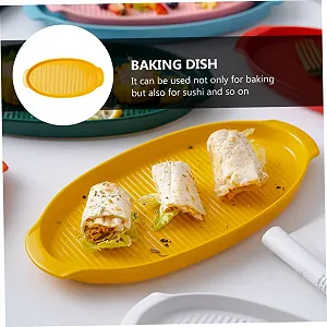 Форма для запекания керамическая Cabilock Овальная с ручками Желтая synthetic.ua - Фото 1