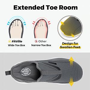 Кросівки FitVille StepEase Чоловічі Дуже Широкі Сліпони для Ходьби V2 Спортивні Легкі synthetic.ua - Фото 1