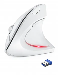 Миша TechRise Бездротова вертикальна 4800 DPI оптична Тиха 6 кнопок Білий - Фото 1