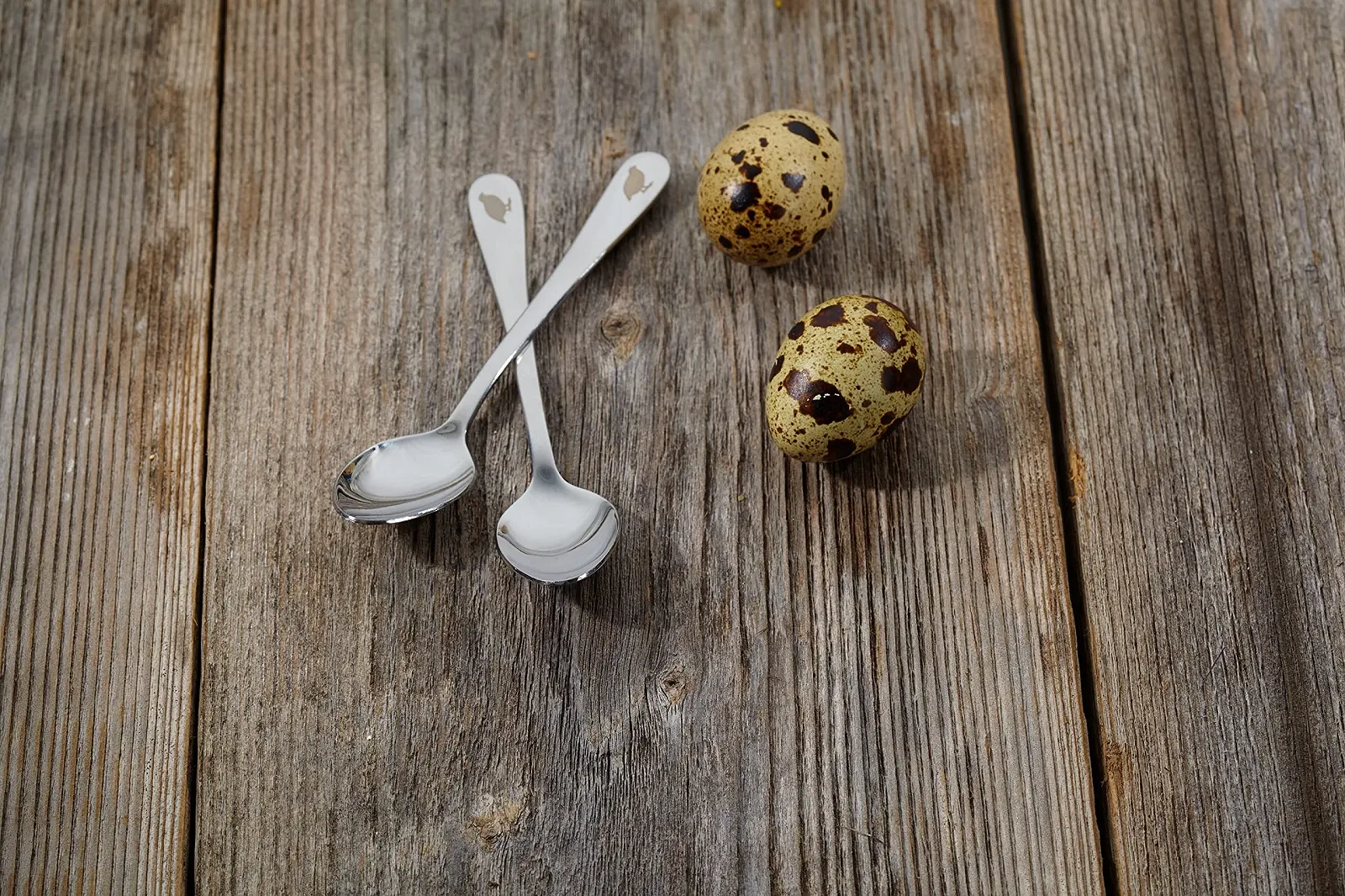 Ложка для перепелиних яєць з гравіюванням 1 штука нержавіюча сталь, фото №3