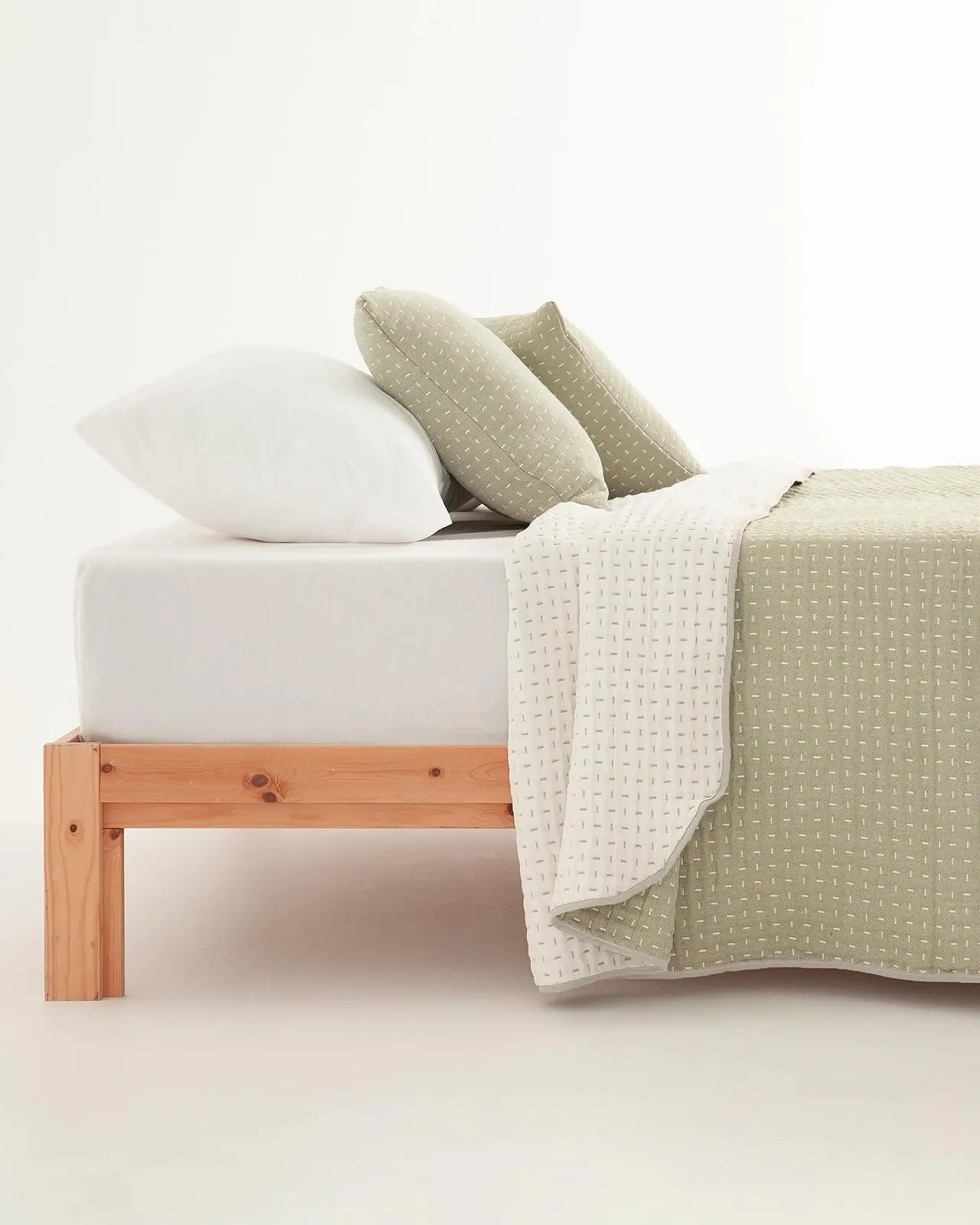 Покривало GAMUSI Сучасний Легкий Перехідний Весняний Літній Однотонний Бавовна 200 x 270 см Зелений, фото №3