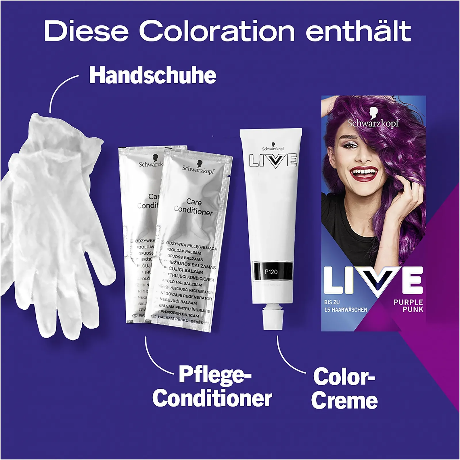 Напівперманентна Фарба для Волосся Schwarzkopf LIVE Ultra Brights 094 Purple Punk (142 мл), фото №5 Напівперманентна Фарба для Волосся Schwarzkopf LIVE Ultra Brights 094 Purple Punk (142 мл), фото №5