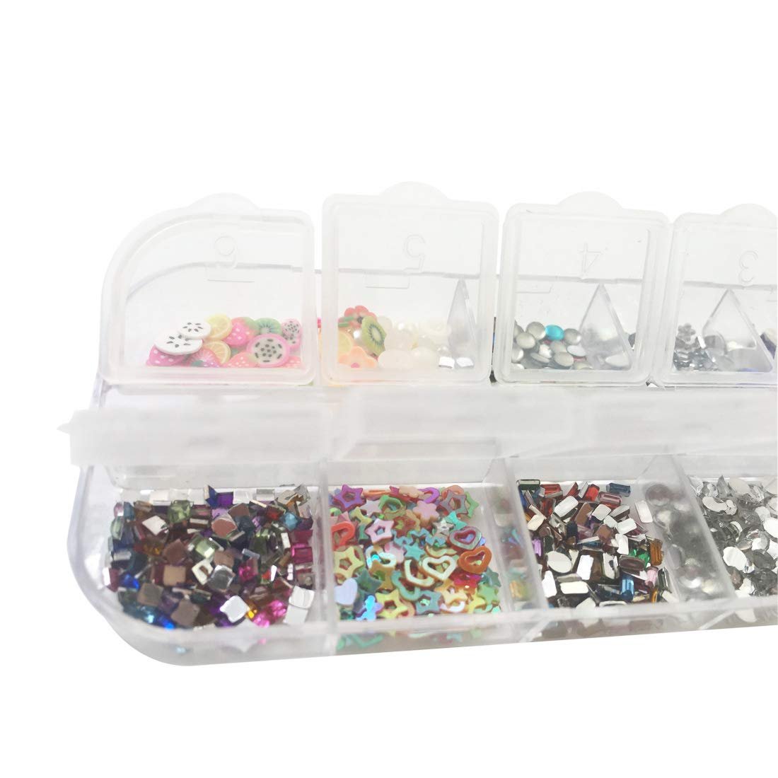 Стрази для нігтів Без бренду 48 відділень Crystal Кольорові, фото №9