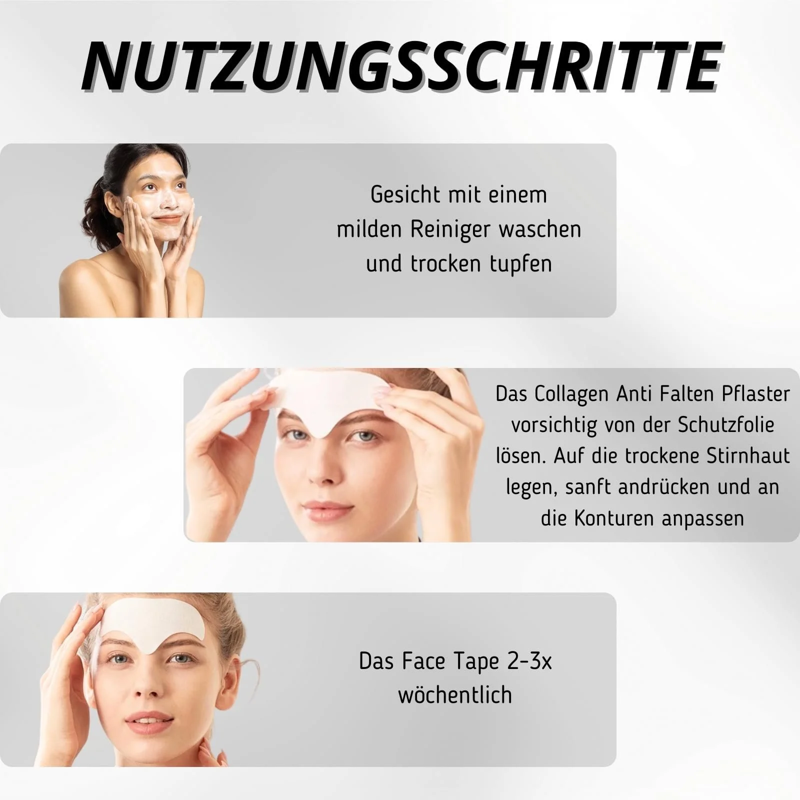 Пластирі від зморшок на лобі, 30 шт, Hydrogel Face Tape Lifting Face, колагенові антизморшкові пластирі, фото №8