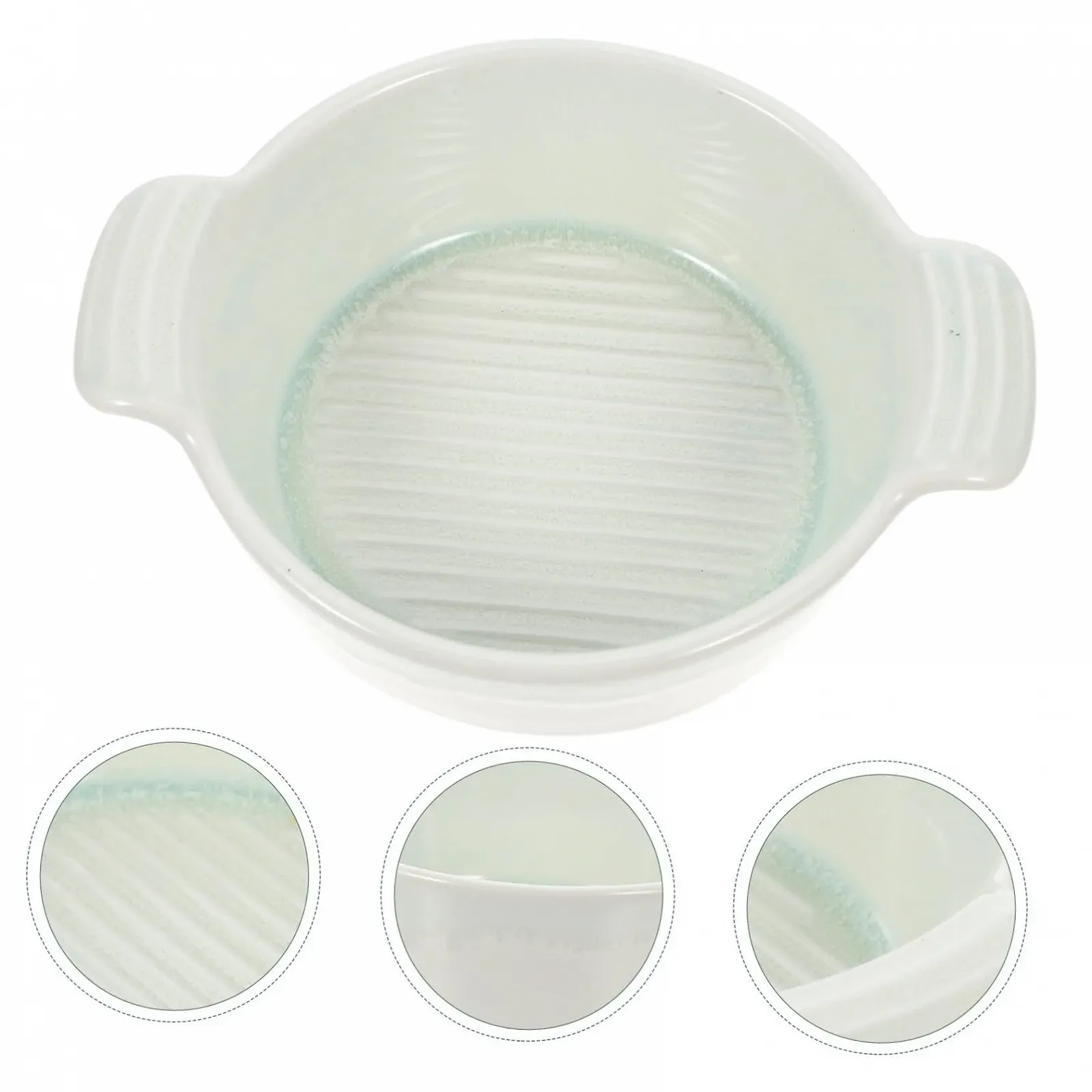 Форма для запекания INOOMP керамическая с двойными ручками круглая термостойкая, фото №8