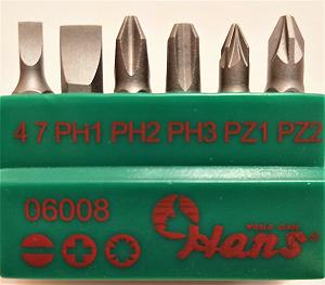 Набор вставок Hans Tools 14", PH, PZ и шлиц, 8 предметов 06008 - Фото 1