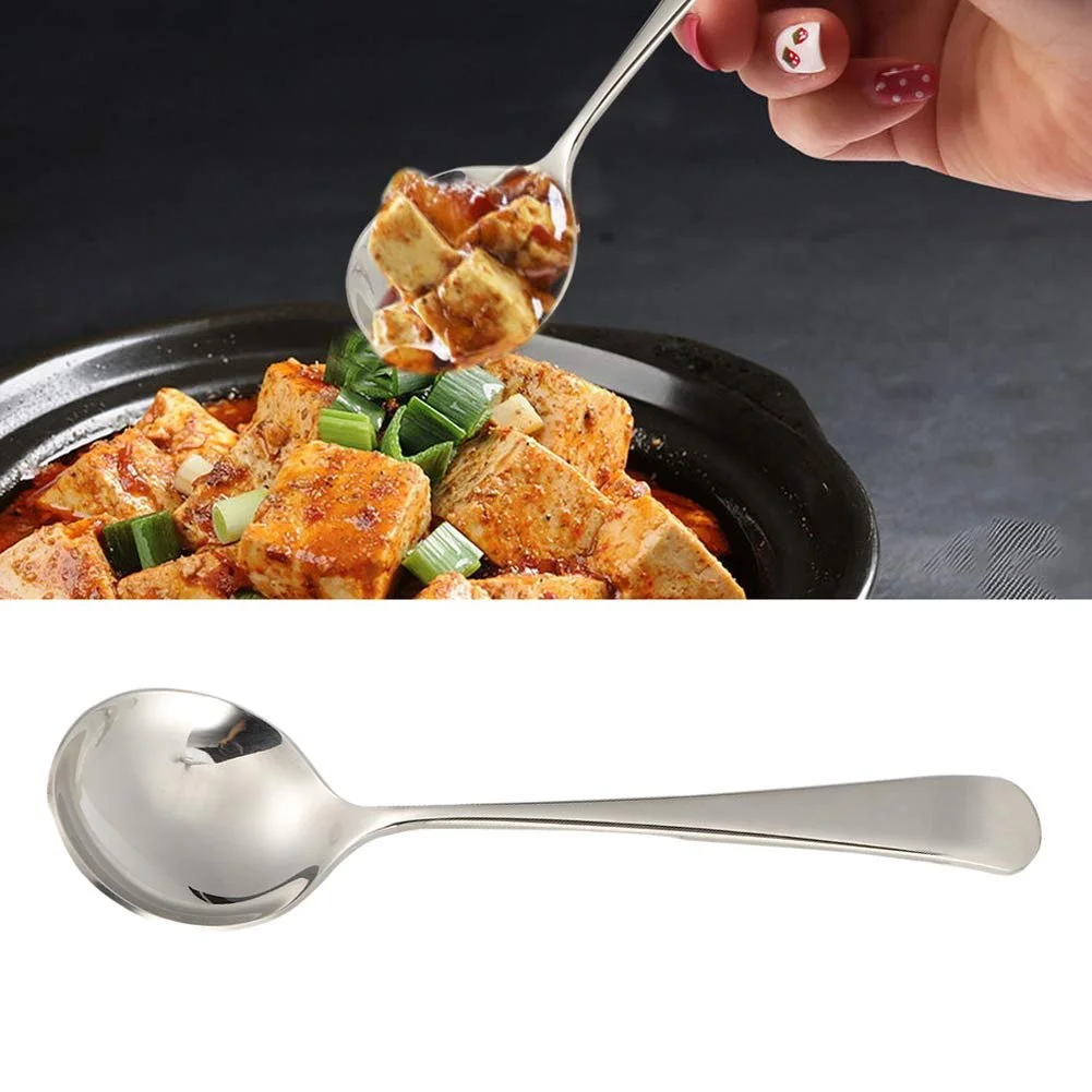 Набір круглих ложок 16 см з нержавіючої сталі, з довгою ручкою, фото №6 Набір круглих ложок 16 см з нержавіючої сталі, з довгою ручкою, фото №6