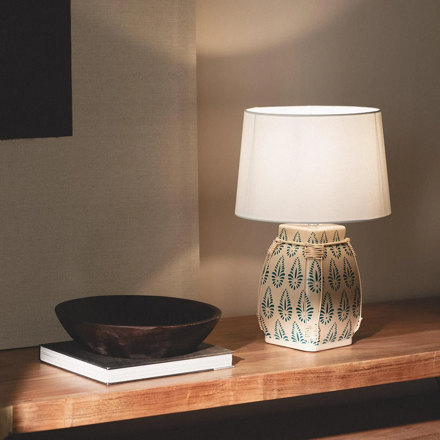 Настільна лампа LEDKIA LIGHTING Ariché E27 White Ceramic Fabric, фото №8