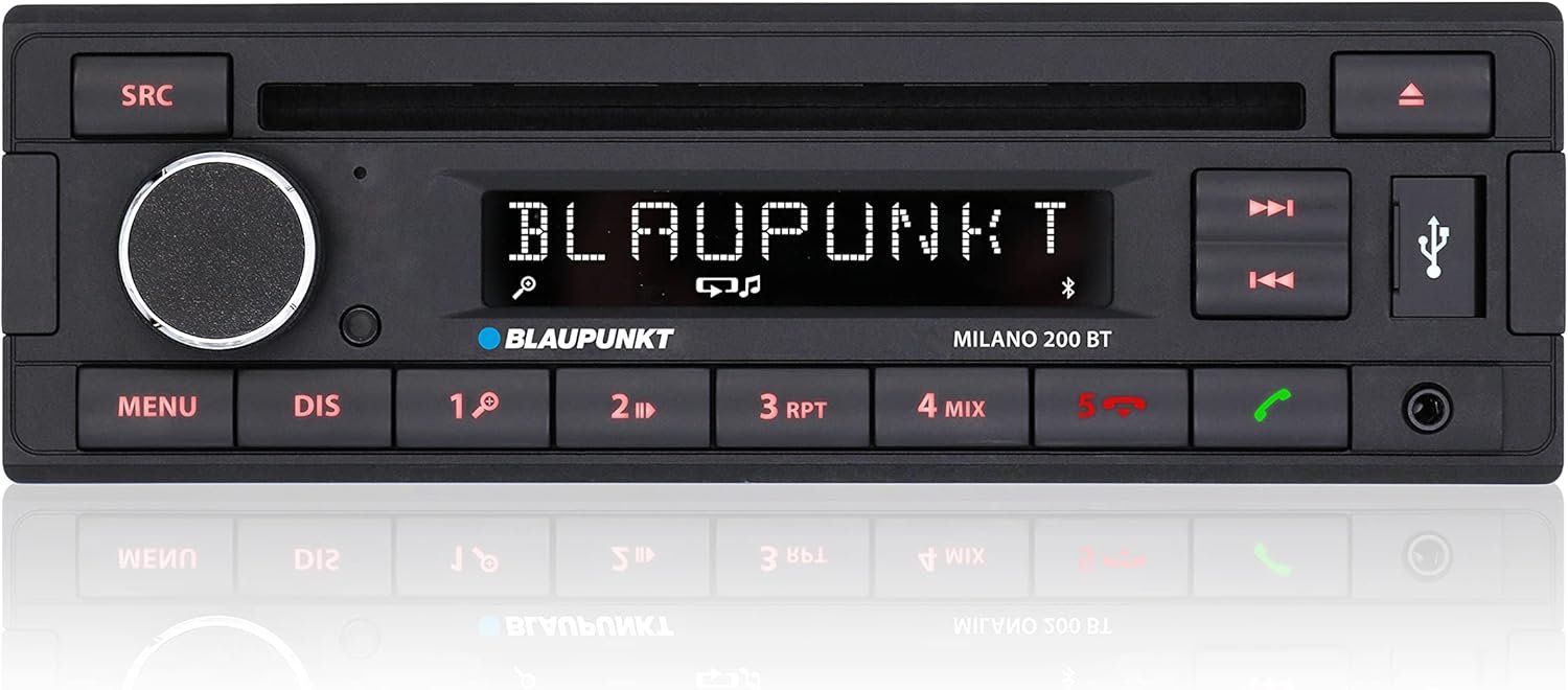 Автомагнитола BLAUPUNKT MILANO 200 BT / Bluetooth / FM / USB / AUX / CD / 1DIN, фото №1