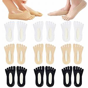 Ортопедические компрессионные носки для женщин, дышащие, пять пальцев, невидимые, носки-разделители для пальцев для женщин, 3 цвета, 9 пар - Фото 1