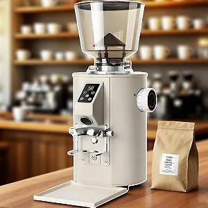 Кофемолка Commercial 350 Вт, Эспрессо, 64 мм Плоские Жернова, 9 Настроек, Бежевый - Фото 1