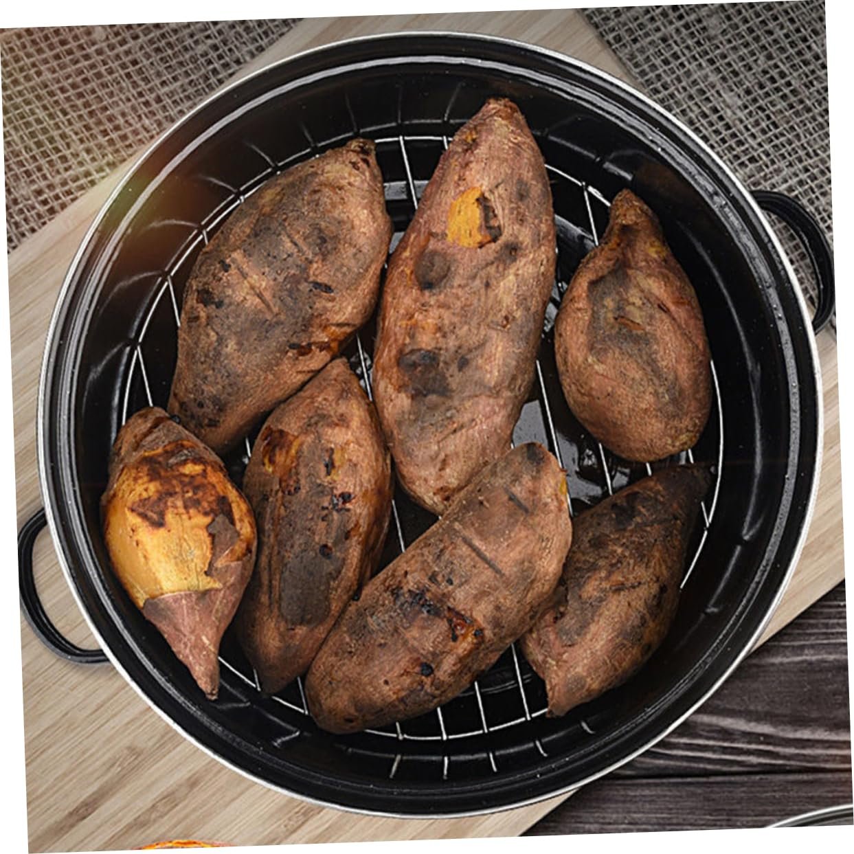 Сковорода-жаровня Multifunctional з подвійними ручками та кришкою, фото №5 Сковорода-жаровня Multifunctional з подвійними ручками та кришкою, фото №5