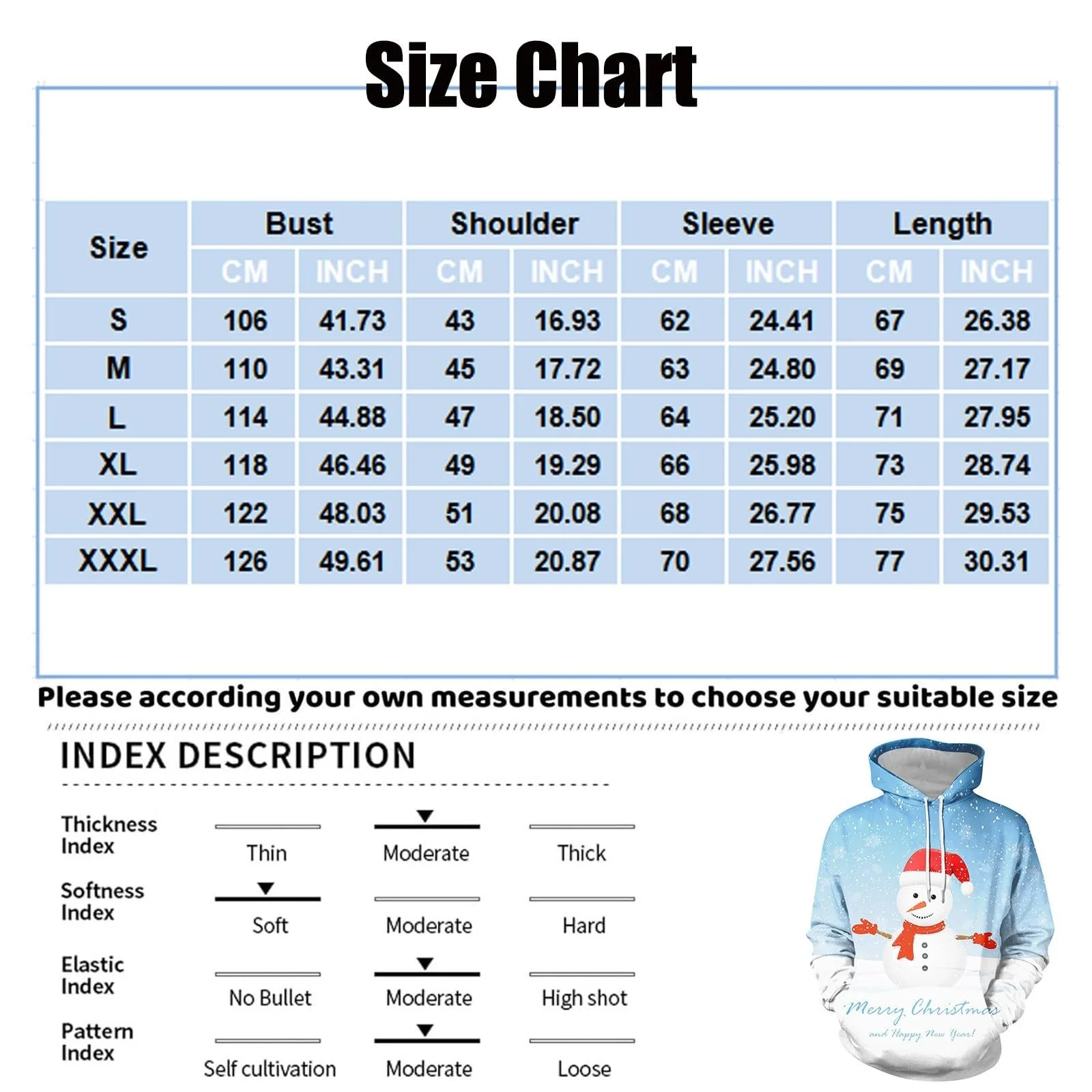 Рождественский свитер BHXUTK Женская рождественская толстовка Рождественский пуловер Женский свитер с 3D принтом оленя и снеговика Забавный рождественский свитер Унисекс Рождественская толстовка с капюшоном Рождественская толстовка, фото №3