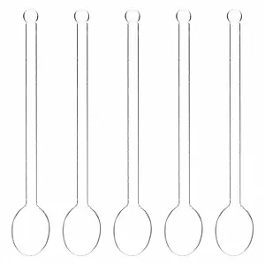 Ложки Скляні UPKOCH Набір 5 штук 13 см Довгі Прозорі - Фото 1