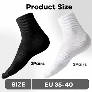 Женские носки Тип Хлопковые Тонкие Носки Длинные Носки Поддержка Арки Щиколотки Повседневные Тренировочные Высокие Носки Белый и Черный synthetic.ua - Фото 1