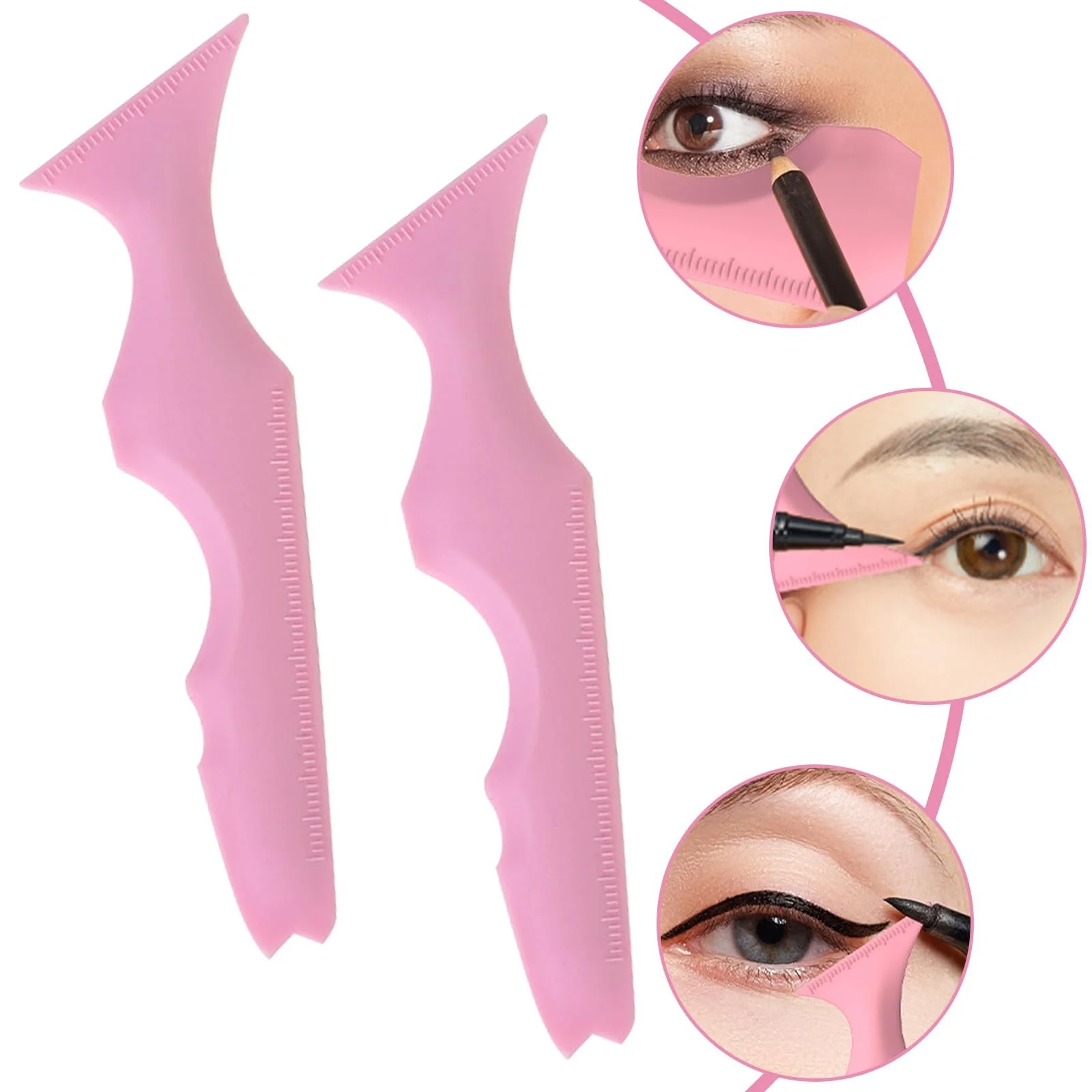 Трафареты для подводки SWYSGS из силикона 2 штуки Розовый, фото №4 Трафареты для подводки SWYSGS из силикона 2 штуки Розовый, фото №4