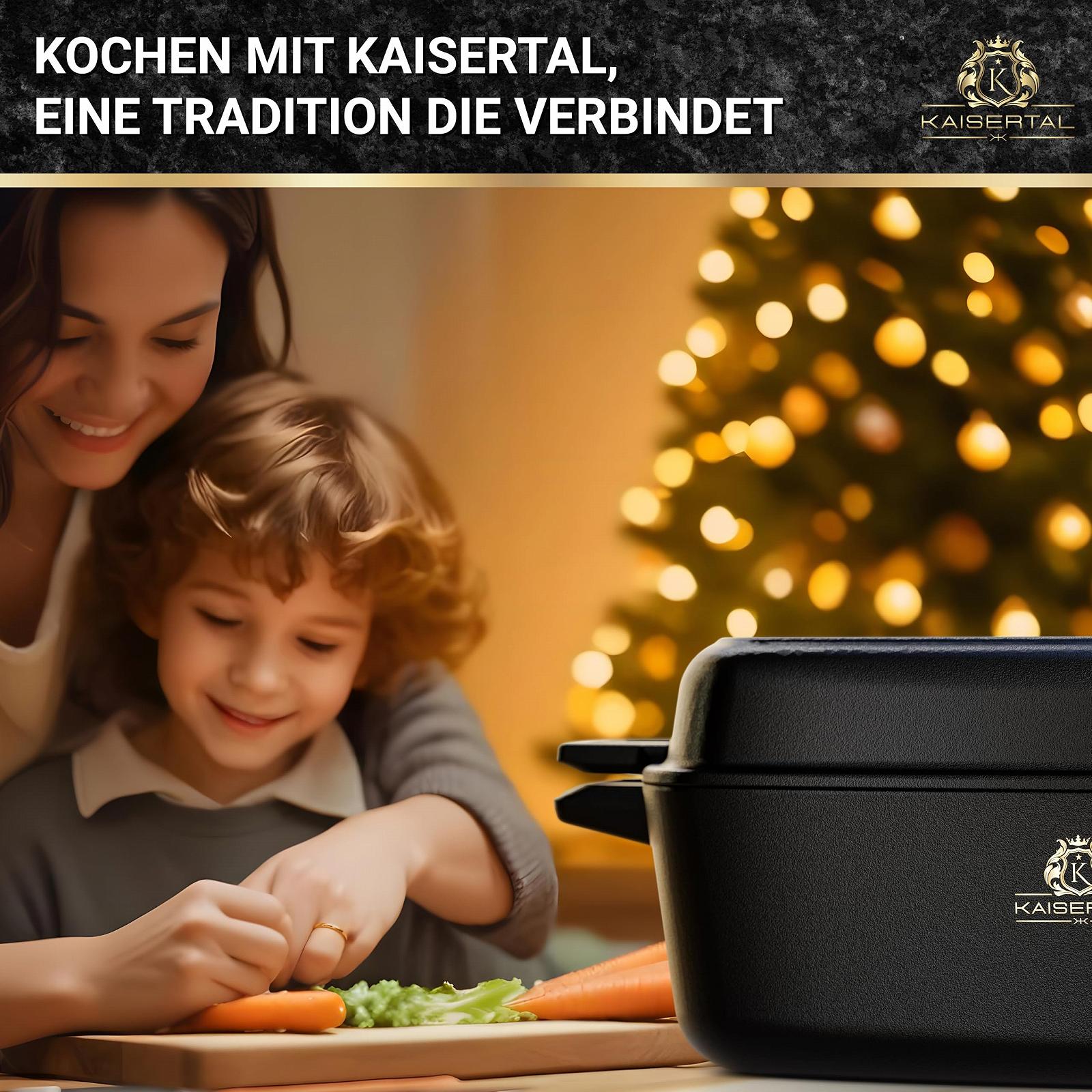 Казан KAISERTAL 32 см XL Чугунная Жаровня с Крышкой, 8.6 кг, фото №3