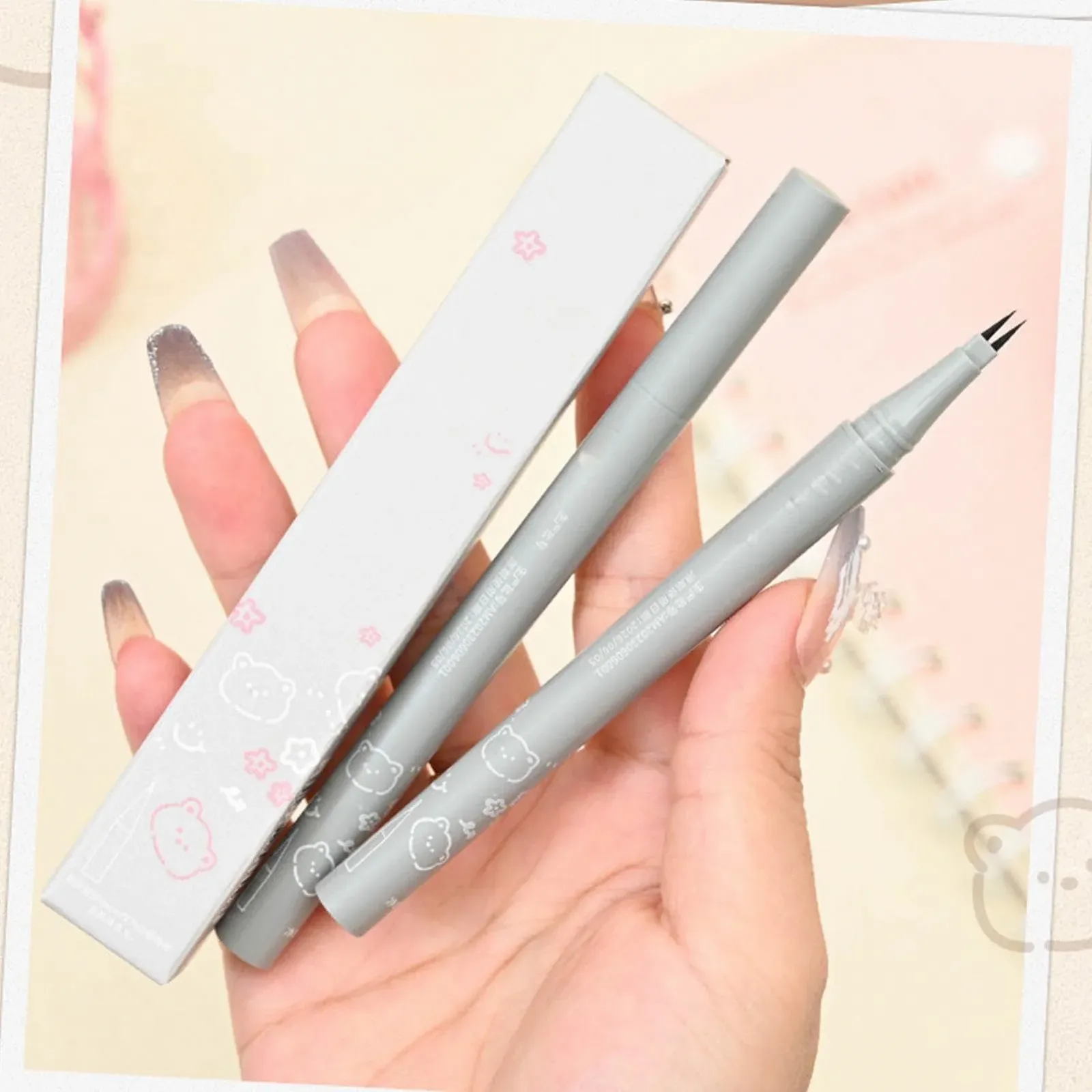 Підводка для очей, водостійка, рідка, з двома зубцями, фото №7