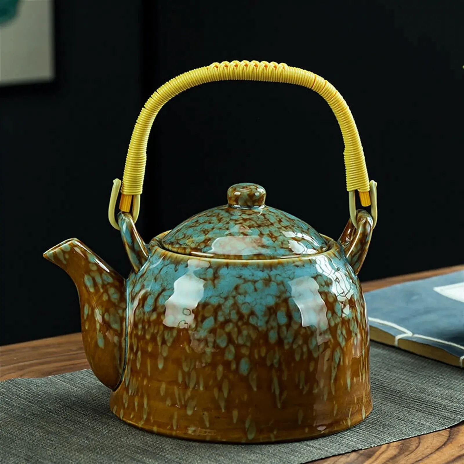 Чайник Керамический Чайный Набор Градиентный Цвет Celadon Чайник Бытовой Ретро Чайник Большой Емкости Ручка Чайник 900 мл, фото №5 Чайник Керамический Чайный Набор Градиентный Цвет Celadon Чайник Бытовой Ретро Чайник Большой Емкости Ручка Чайник 900 мл, фото №5
