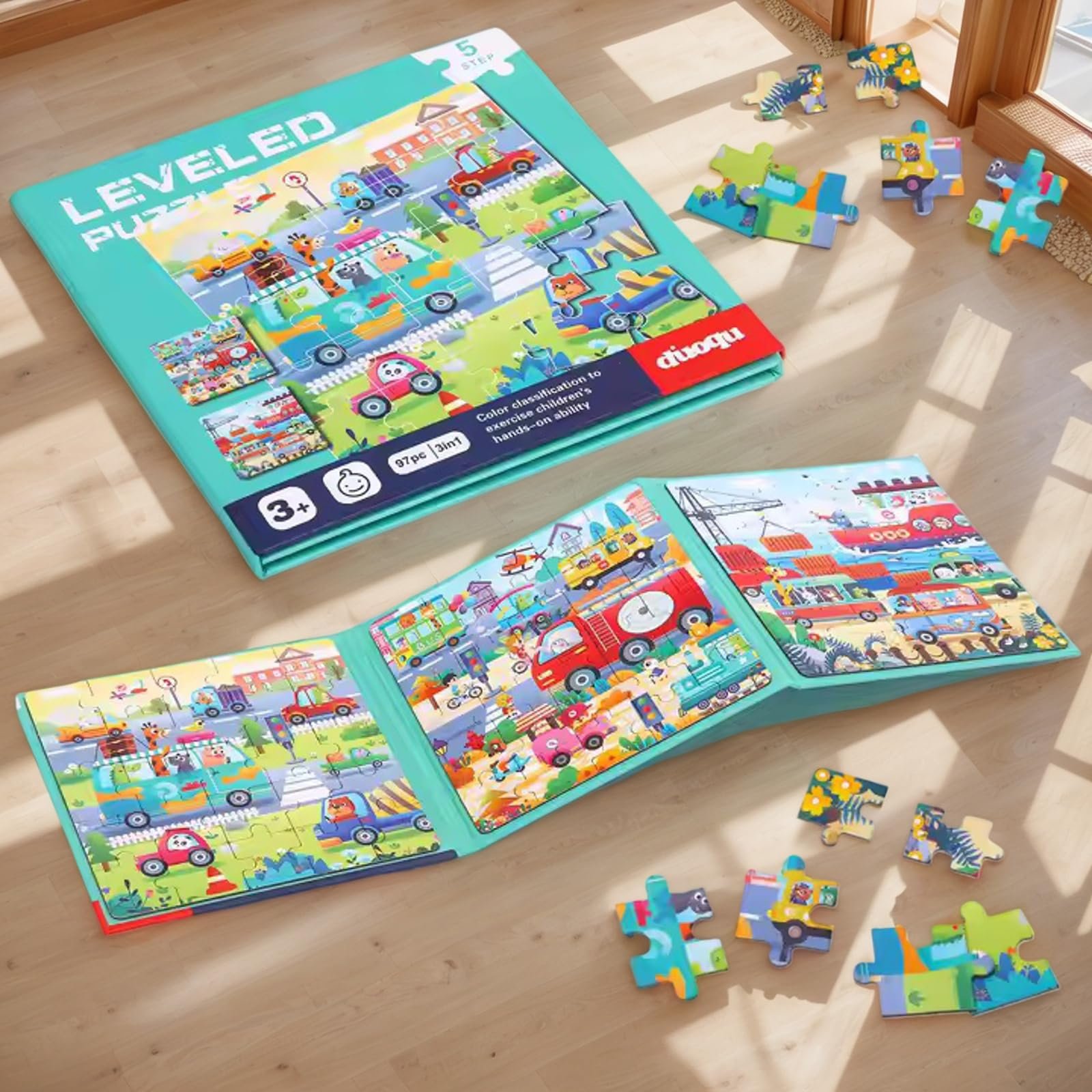 Магнитный пазл Traffic 3-в-1 25-30-42 детали, фото №2