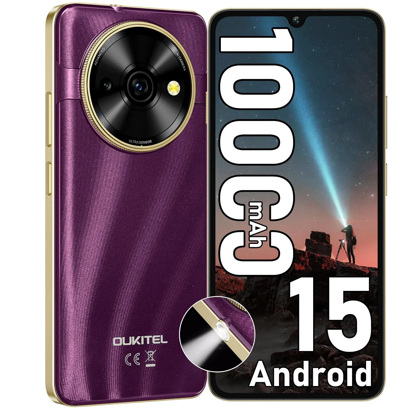 Смартфон OUKITEL C59 16/128GB Android 15 10000 мАч Black, фото №1