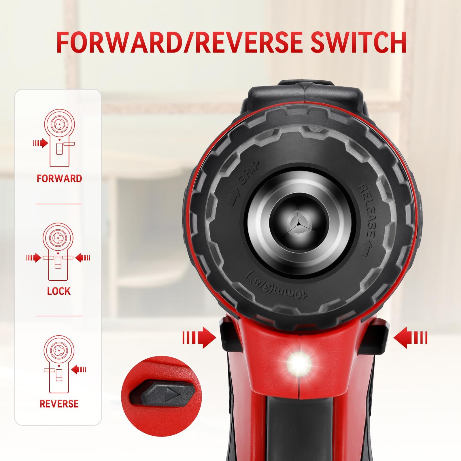 Шуруповерт беспроводной 12V 2000 мА·ч 18+1 крутящий момент 25 Н·м 2 скорости, фото №4 Шуруповерт беспроводной 12V 2000 мА·ч 18+1 крутящий момент 25 Н·м 2 скорости, фото №4