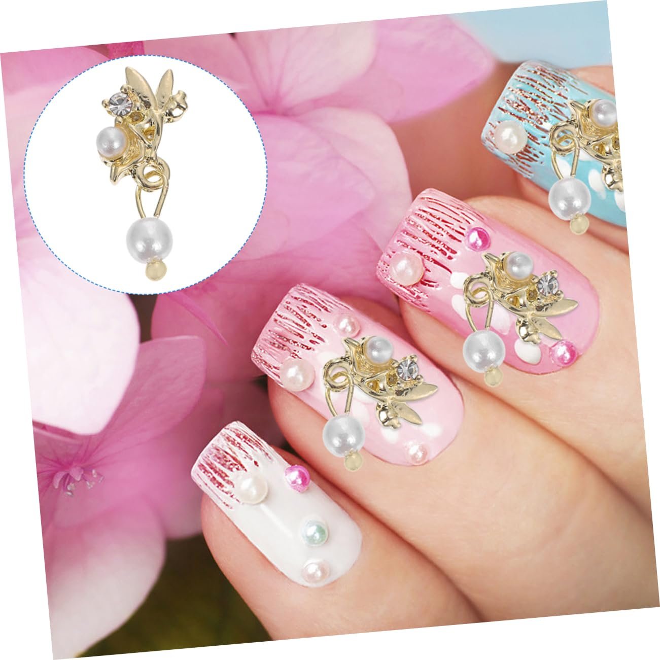 Украшения для ногтей Beavorty 12 шт., жемчуг для DIY маникюра, блестки для лица и украшения для ногтей, аксессуары для нейл-арта для натуральных и искусственных ногтей, фото №2