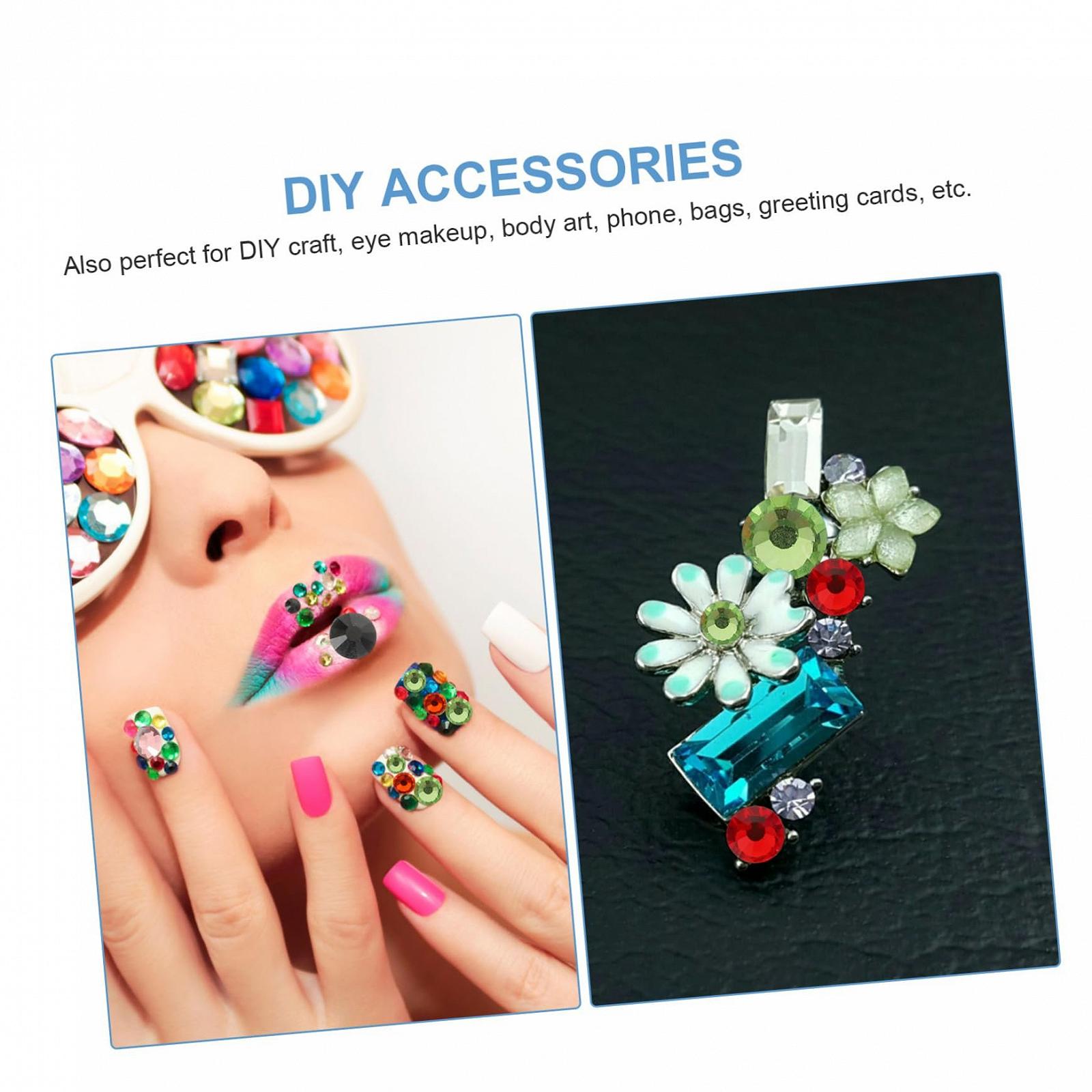 Стразы для ногтей FRCOLOR 2 шт. Блестящие, плоские стеклянные подвески для дизайна ногтей, веера, универсальные для рукоделия и изготовления ювелирных изделий, фото №6