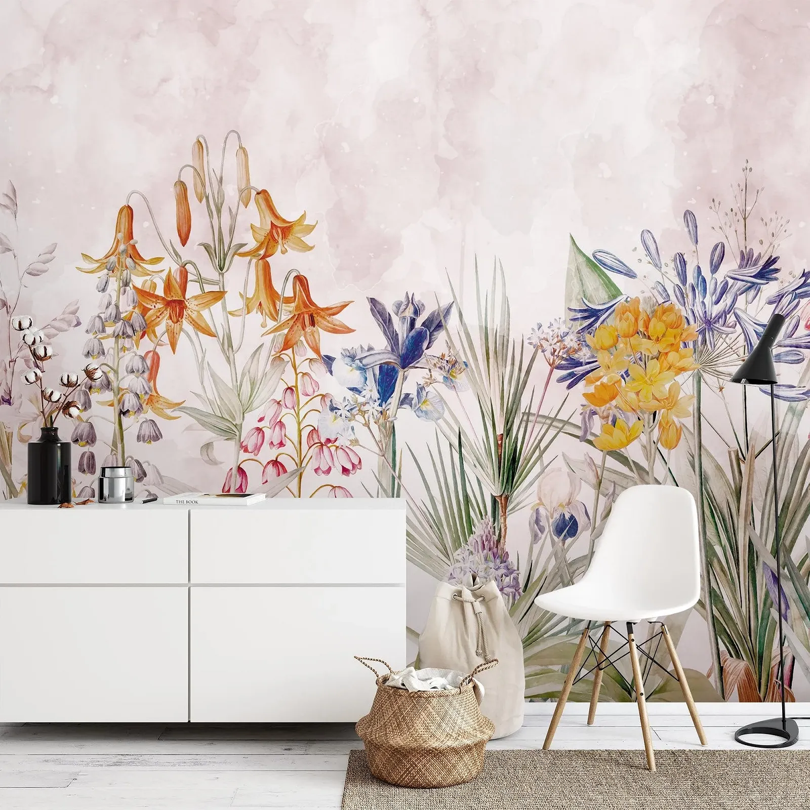 Фотообои Novart N9131011a Цветочная поляна 352 x 250 см Розовые, фото №3