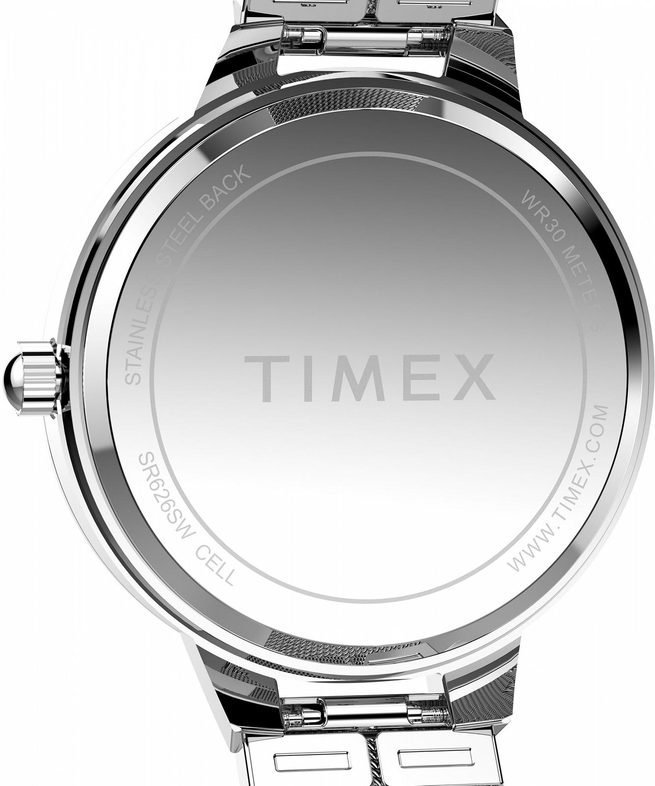 Женские часы Timex Main Street 29 мм, серебристый браслет из сплава, циферблат перламутровый, серебристый корпус TW2Y30400, фото №4