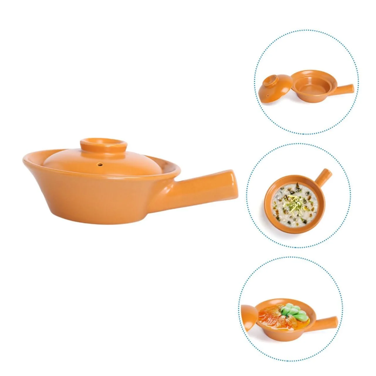 Ківш керамічний Gatuida жаростійкий з ручкою для газової плити та відкритого вогню, фото №8