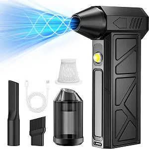 Мини-воздуходувка и пылесос 2 в 1 HSSNS Аккумуляторная 150000 об/мин 4 скорости 10000 мАч - Фото 1