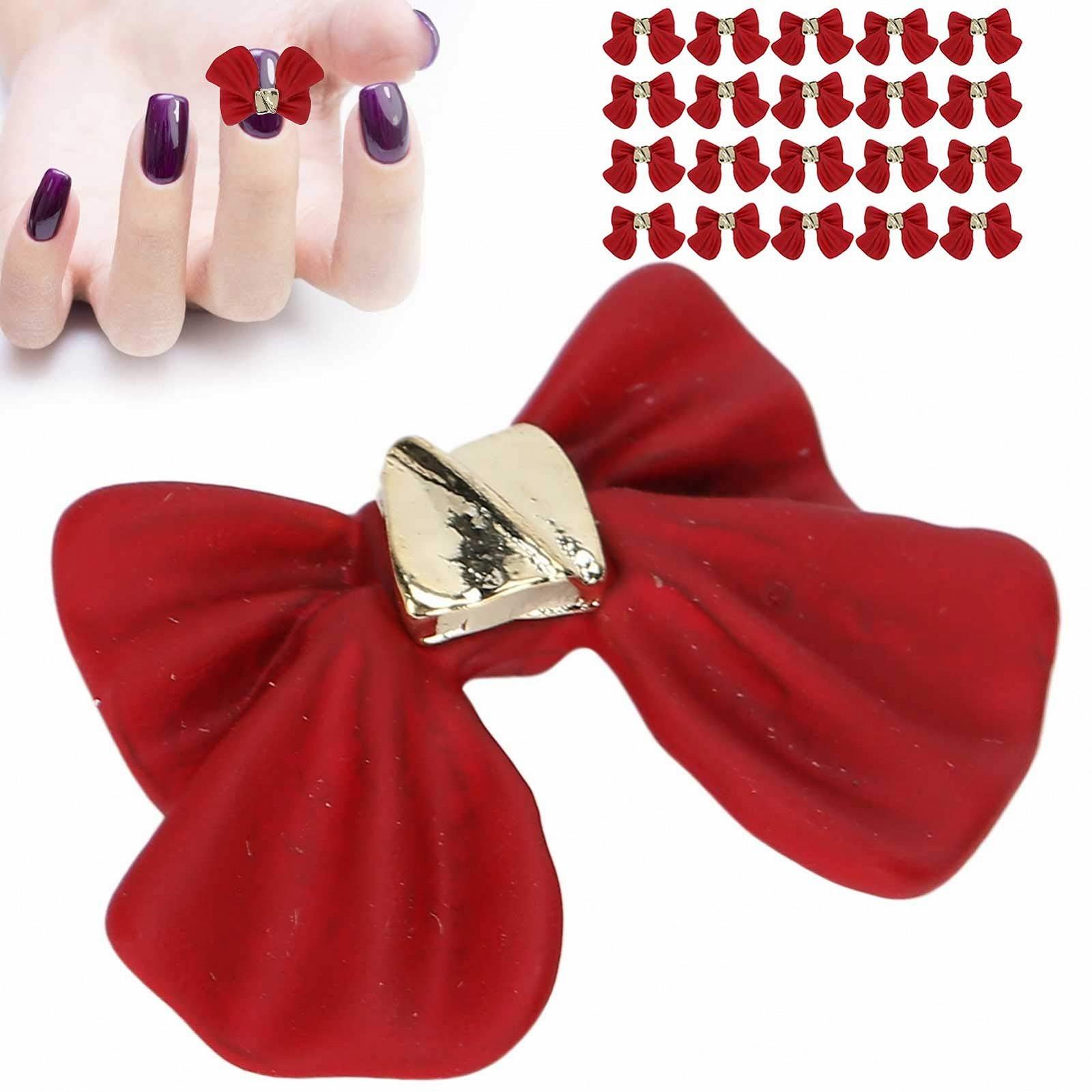 Бантики для дизайна ногтей DIY, Прочные красивые бантики для дизайна ногтей Красный, фото №4