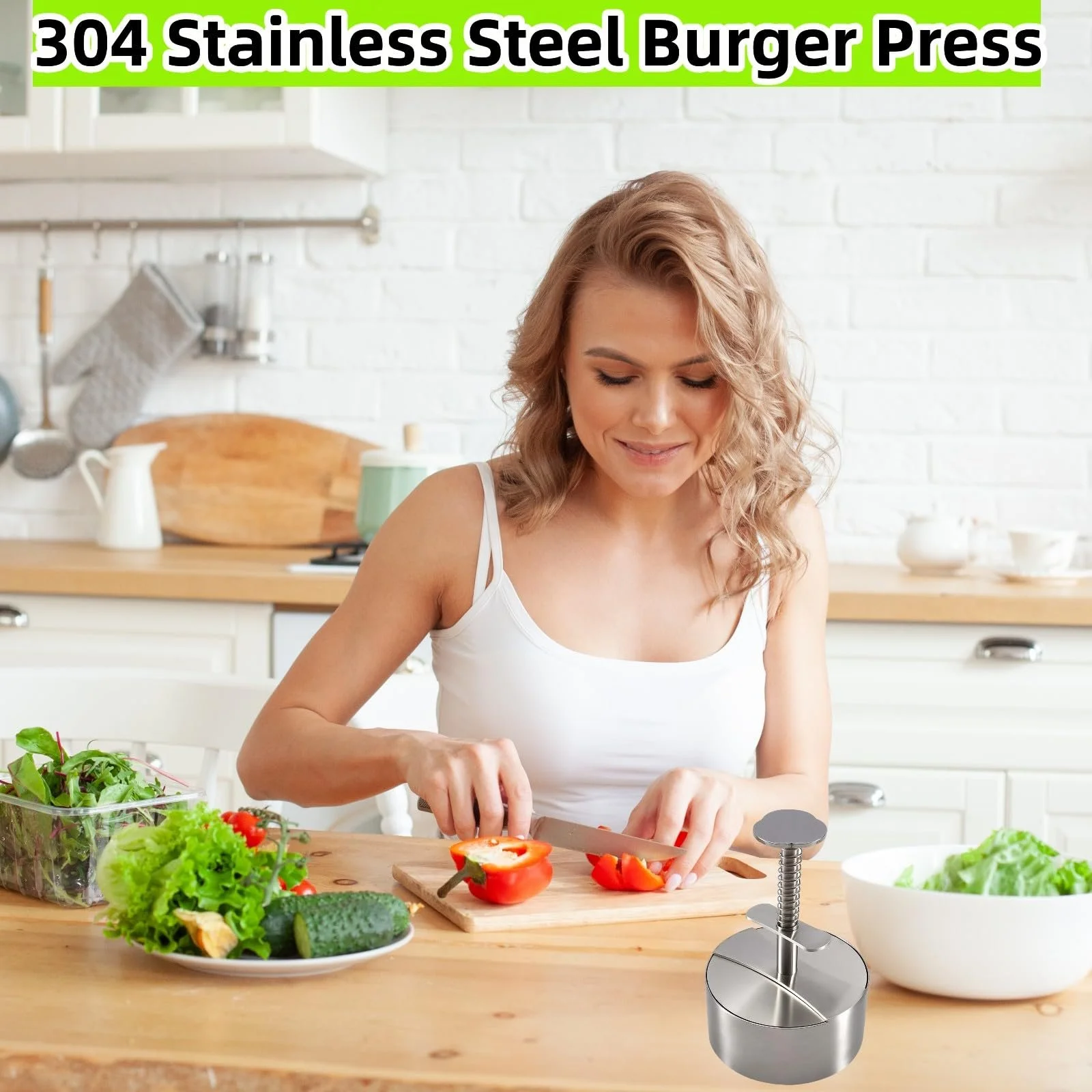 Пресс для гамбургеров 304 Stainless Steel 3.9 дюйма регулируемый со 150 листами бумаги, фото №7 Пресс для гамбургеров 304 Stainless Steel 3.9 дюйма регулируемый со 150 листами бумаги, фото №7