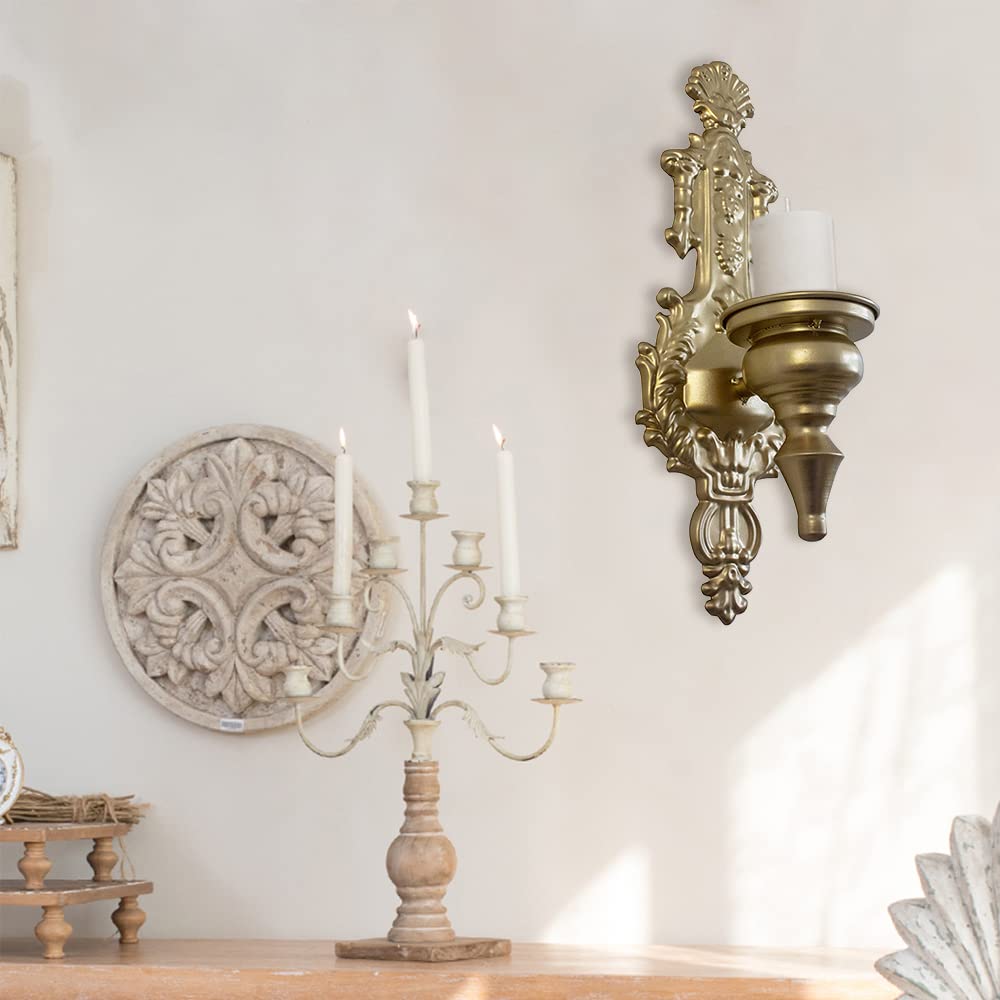 Подсвечник TentHome Wall Sconce Candle Wall Antique Gold C, фото №3
