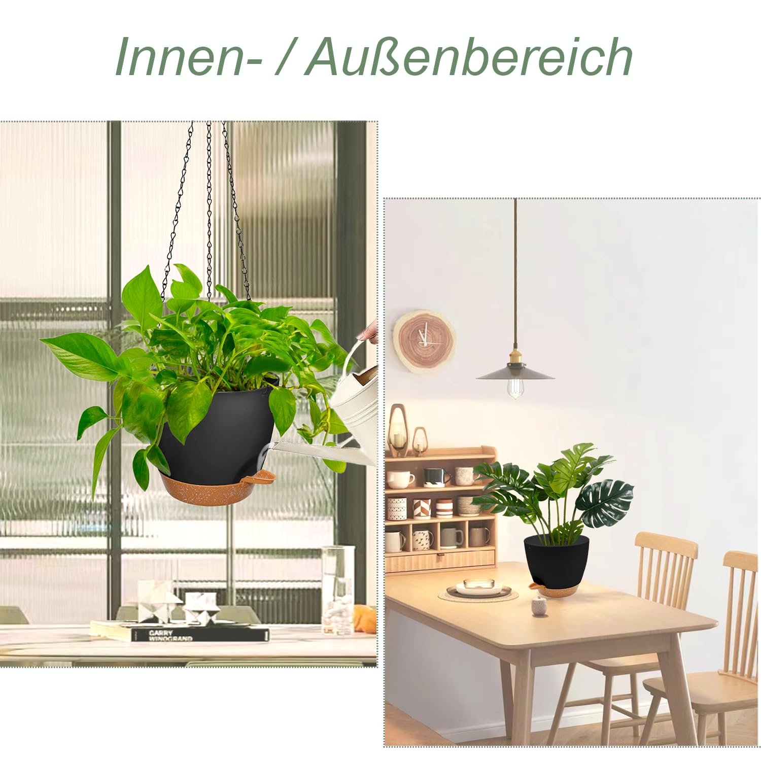 Підвісний горщик для квітів з автополивом Набір 2 шт. Пластик 20.5 см, фото №6